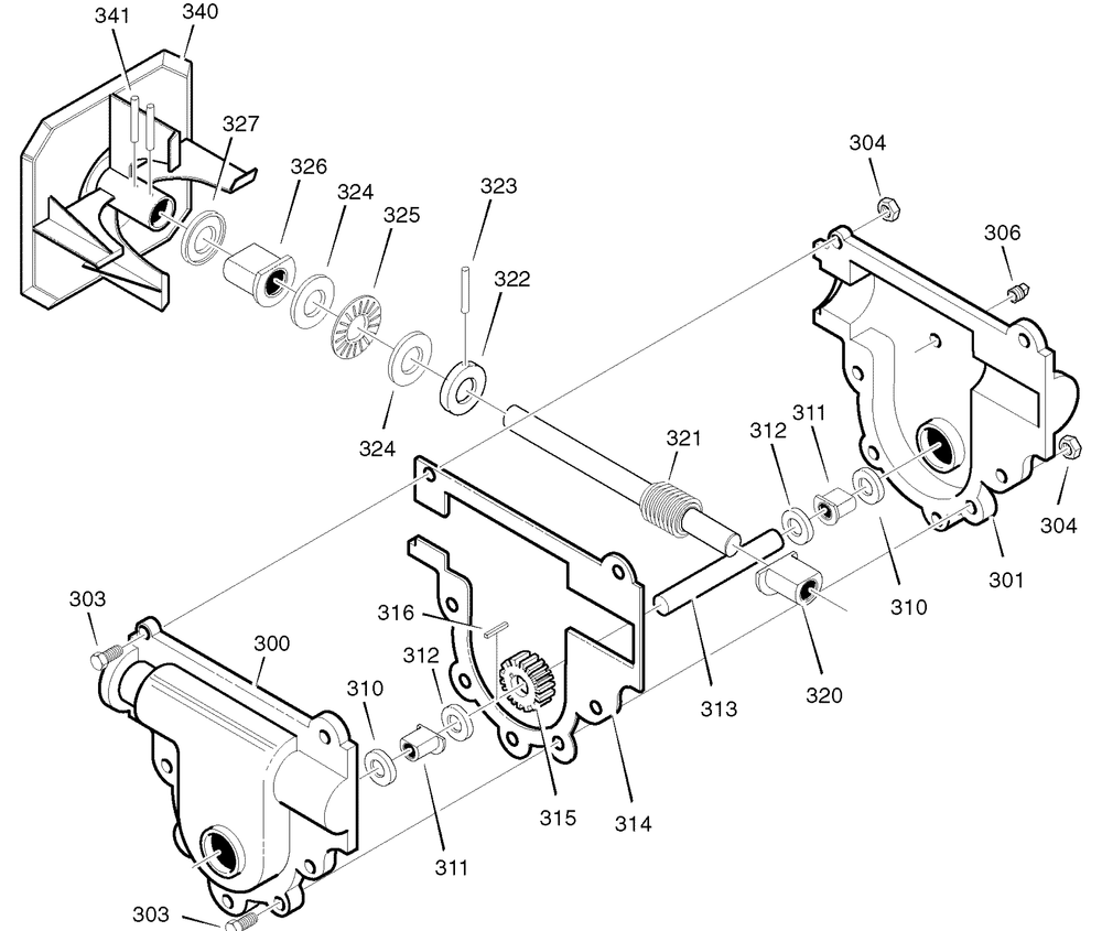Gear Case Diagram and Parts List for 622505X105A 2004 Briggs and Stratton Snow Blower